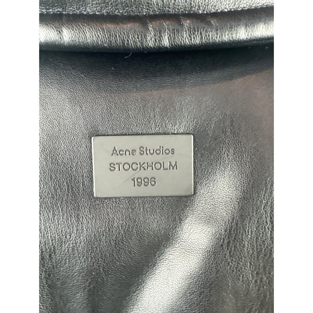 Women’s Acne Studios Medium Black Leather Bomber Jacket - Picture 4 of 5
